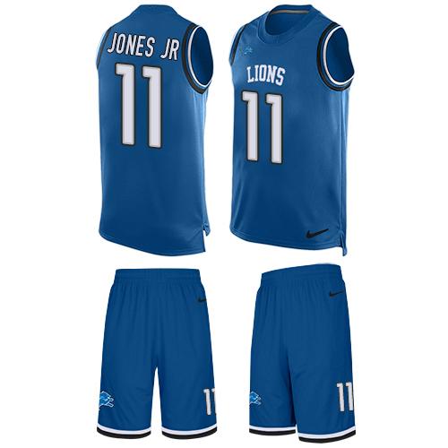 Nike Lions #11 Marvin Jones Jr Blue Team Color Men's Stitched NFL Limited Tank Top Suit Jersey